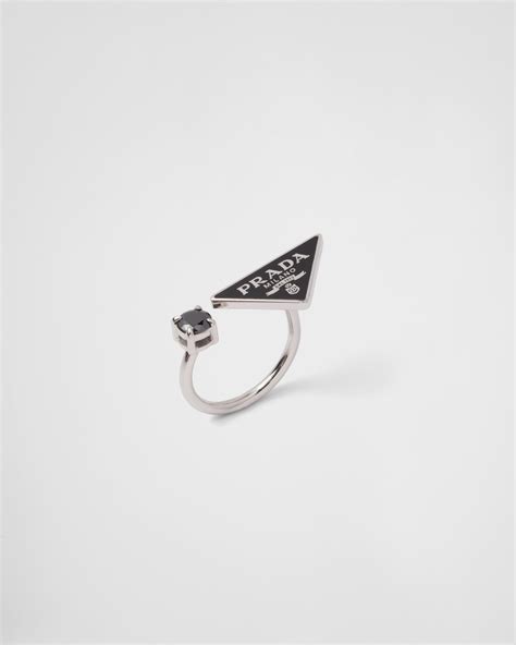 Black/black Diamond Prada Symbole Ring 